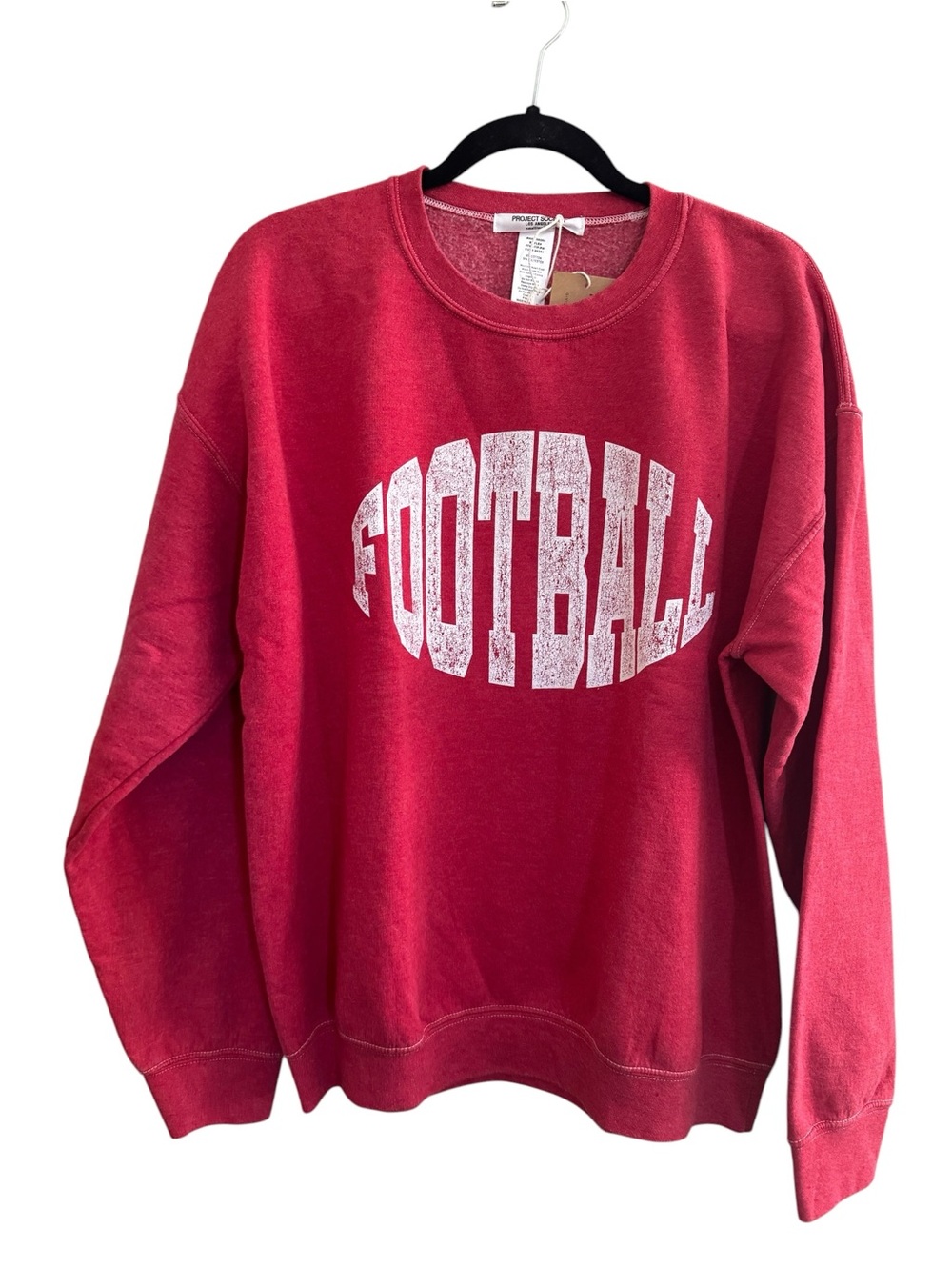 NEW PROJECT SOCIAL T football sweatshirt in red dahlia Small Medium #NE